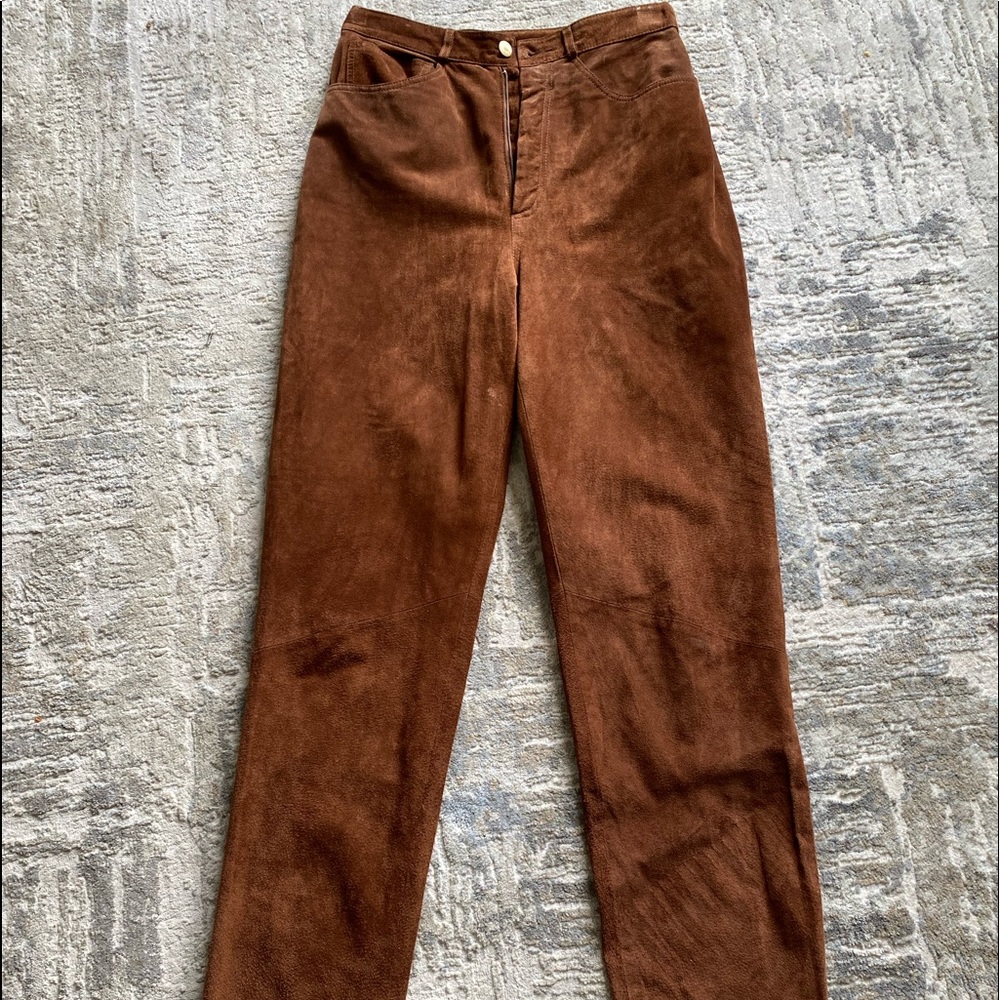 Women’s suede brown jeans